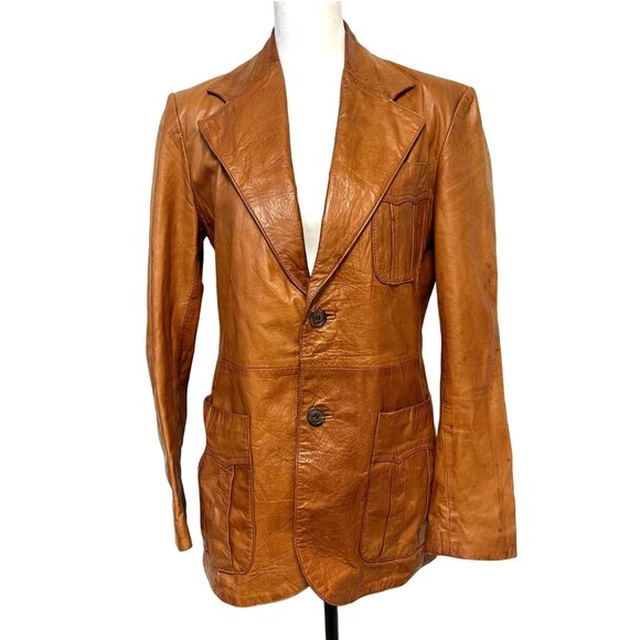Wilson Men Vintage House of Suede & Leather Jacket Single Breasted Blazer FLAW - Picture 6 of 12